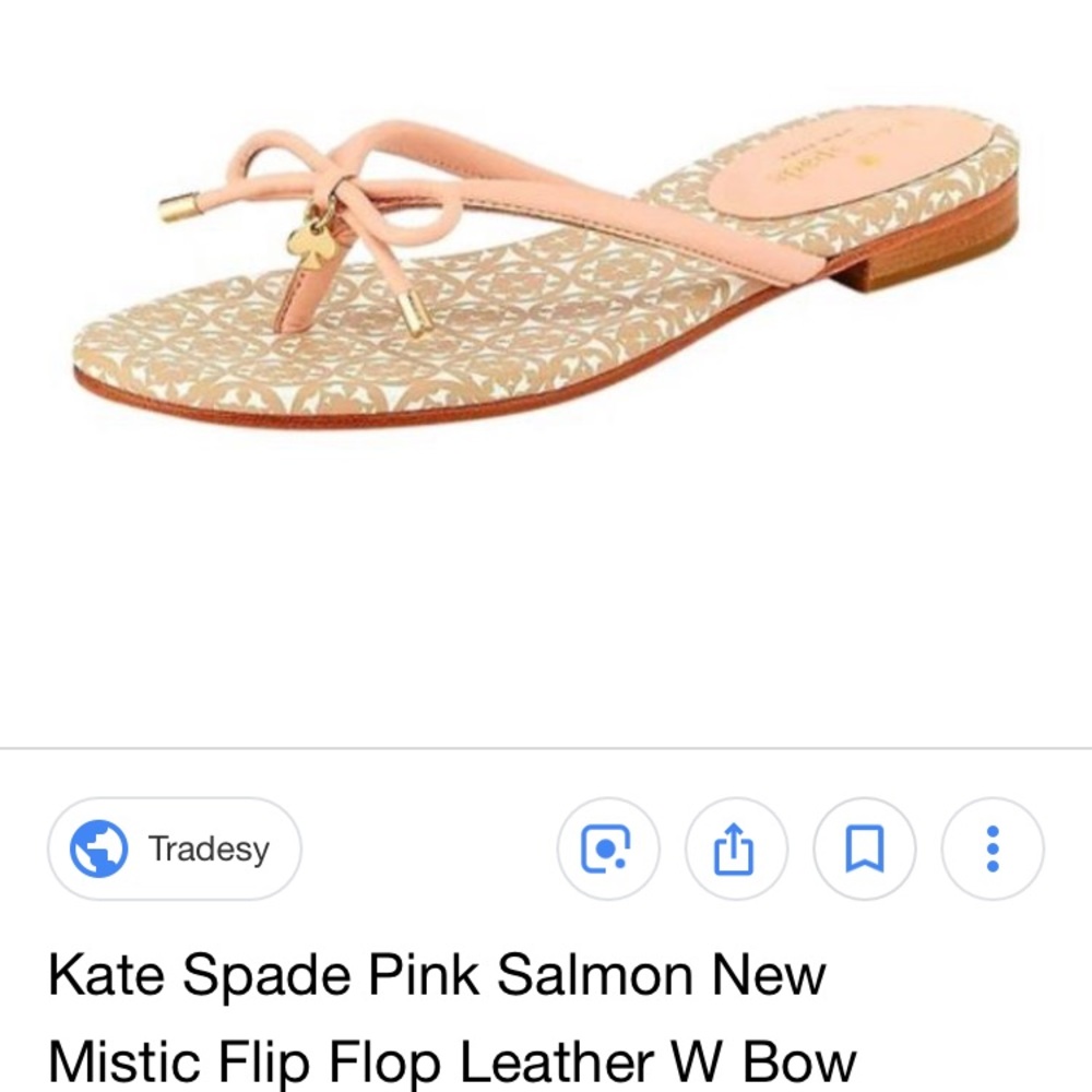 Kate Spade pink salmon flip flops